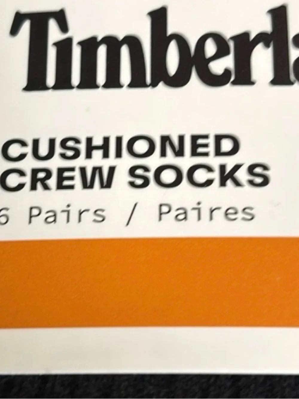 New Timberland Socks 6 Pair Men’s Black Cushioned Crew Casual Activewear Socks